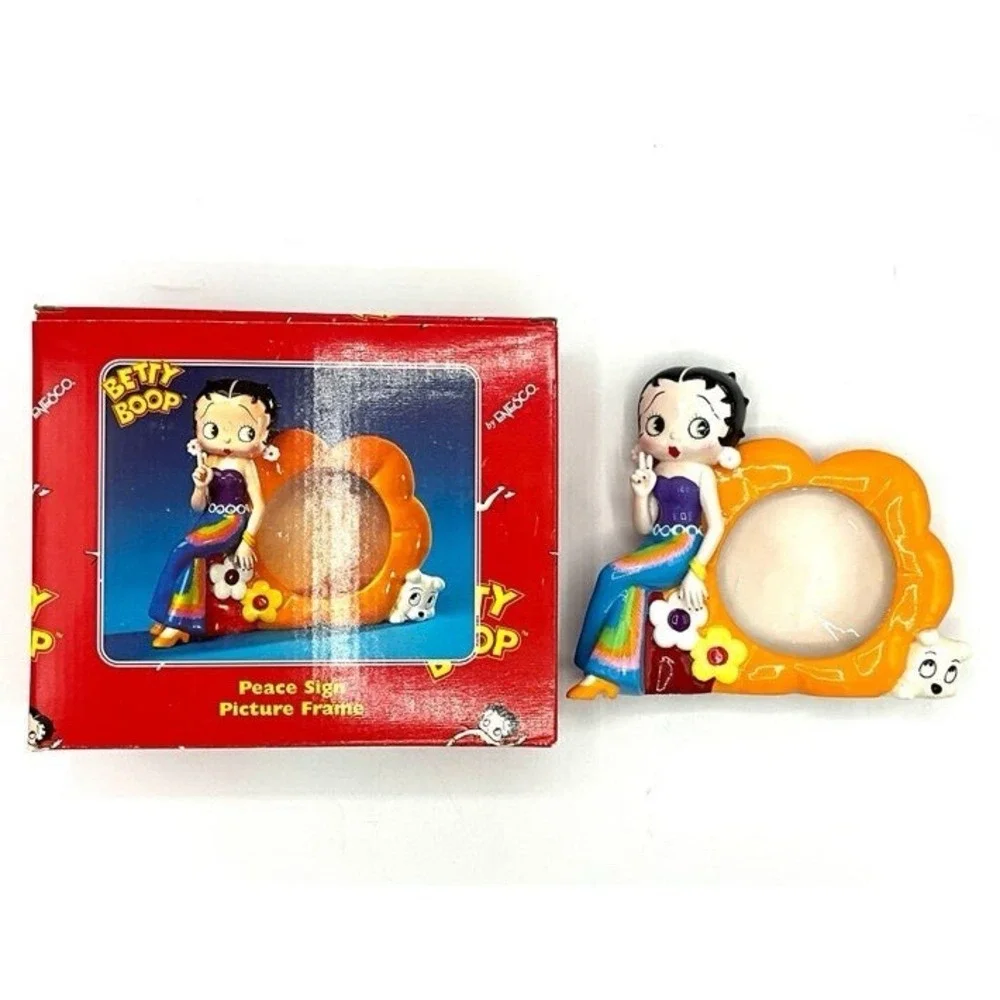 Vintage Betty Boop Peace Picture Frame Hippie Woodstock 70s New In Box Rare